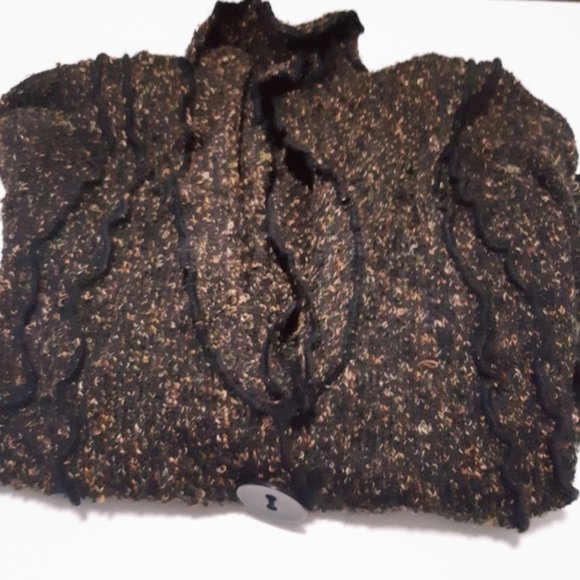 Jana womens art to wear big button flouncy fuzzy cardigan size small - Picture 9 of 9